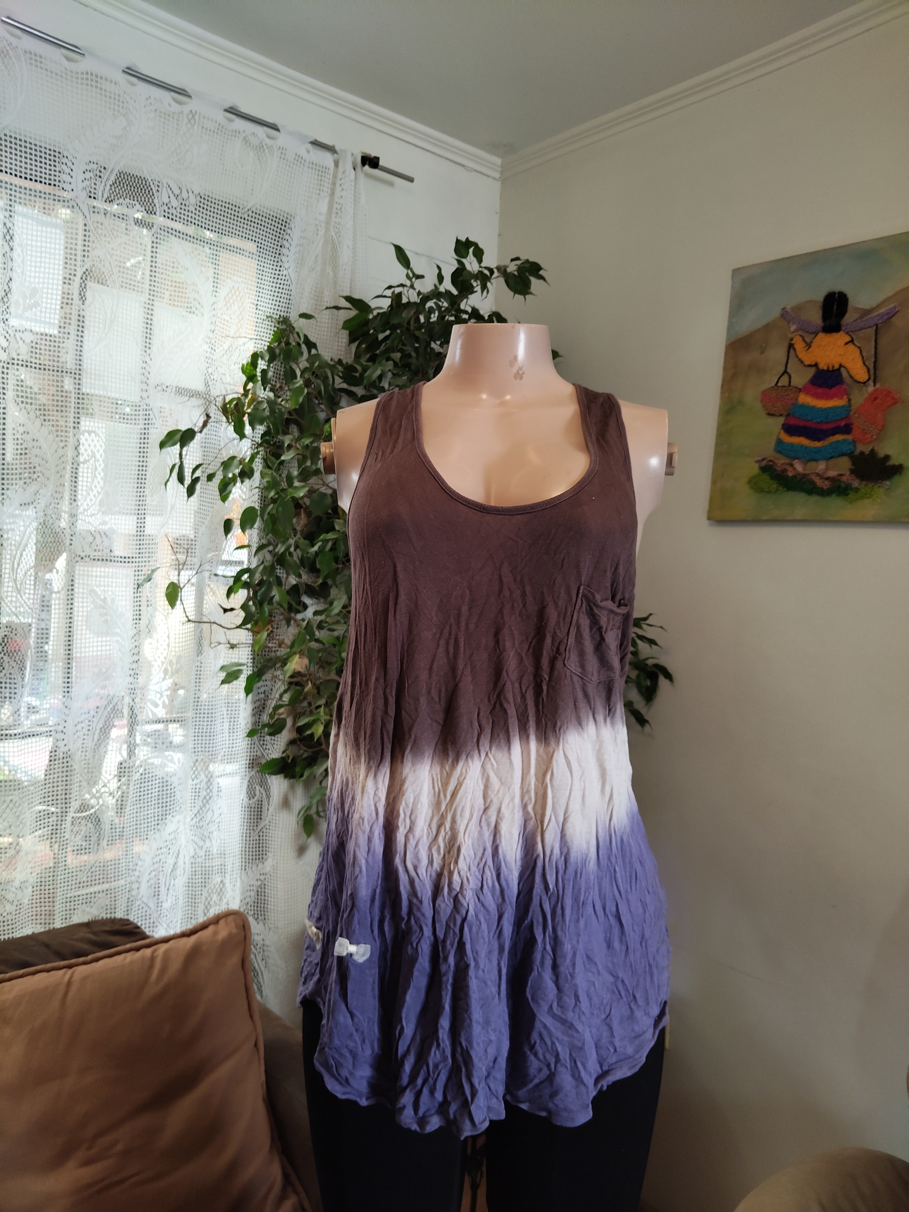 Musculosa degradé marrón blanco lila