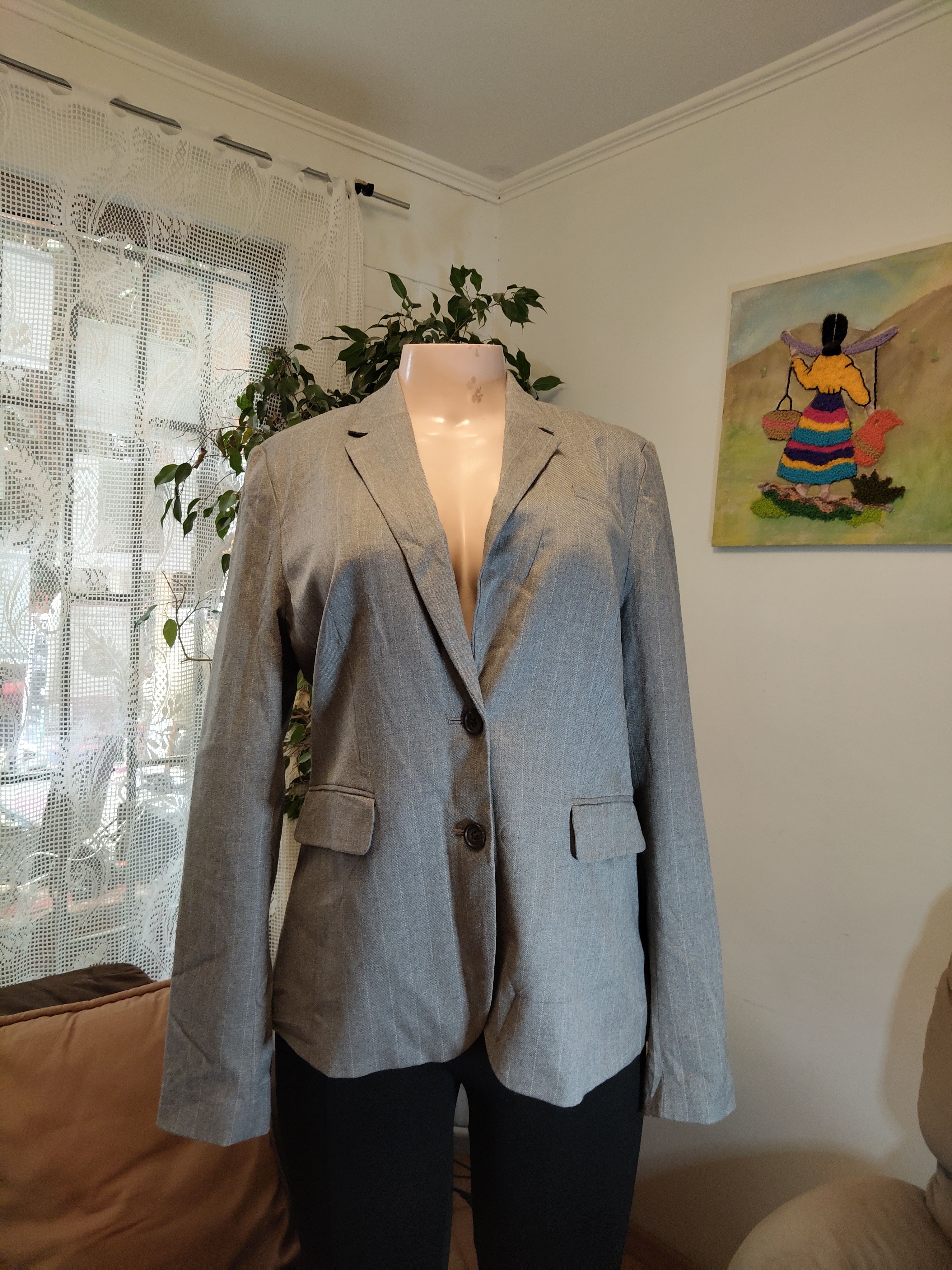 Blazer gris clásico dos botones